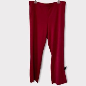 IMAN Red Bootcut Pull On Pant Size XL Short